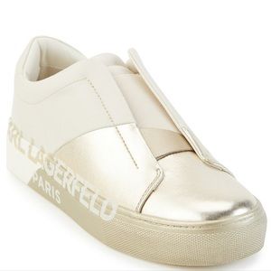Karl Lagerfeld Cyrene logo metallic sneakers NEW